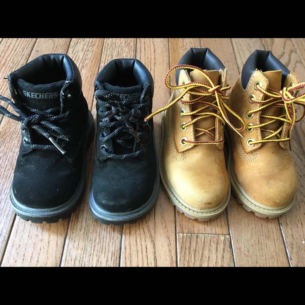 2 Pairs Of Toddle Boots, Sketchers And Timberlands